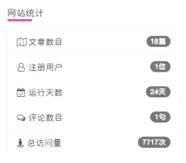 子比主题美化 – 给网站添加一个网站统计小工具（简约版侧边栏显示）-柒小颜博客